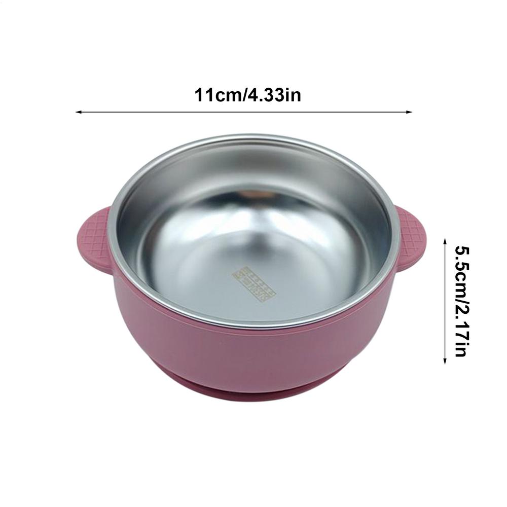 Baby Bowls With Suction Silicone Suction Bowl Baby Double Layer Anti Scald Dinnerware With Silicone Sleeve Reusable Toddler