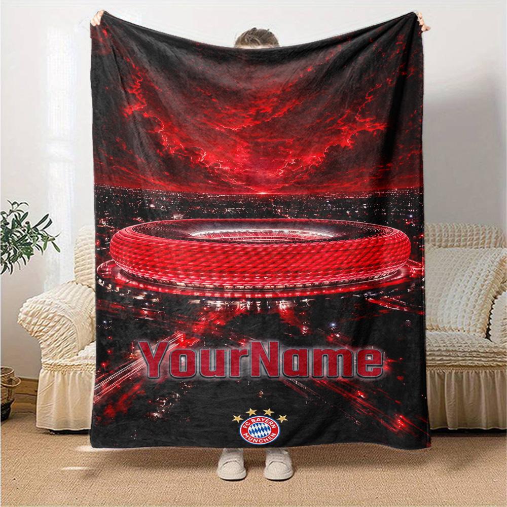 Bayern Munich Customize Text Blanket Multi-purpose Customizable Blanket Soft & Cozy Throw For Sofa Office Home Decor Bedding Ideal for All Seasons