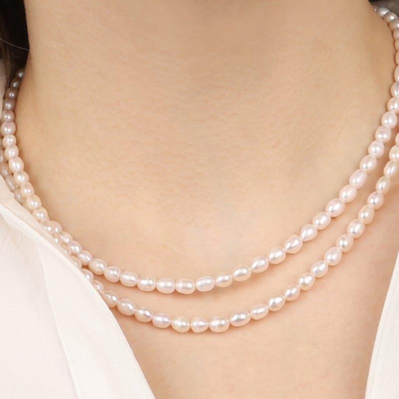 ozel Silver925 Bob Natural Pearl Necklace