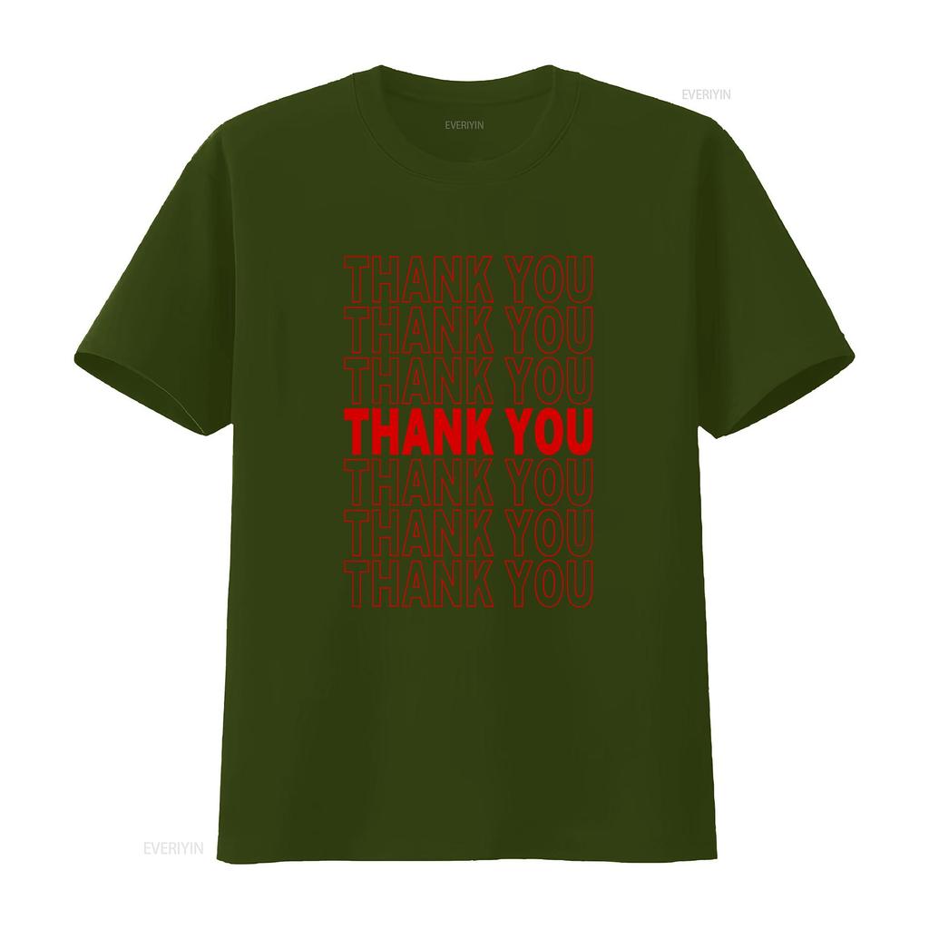 Thank You Bag T Shirt Vintage Washed Unisex Stylish Homme Designer Clothes Casual Fashion Top For Everyday Wear Graphic