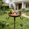 Classical Iron Bird Feeder Bird Bath With Hanging Hook For Easy Attracting Wild Birds To Yard Balcony Garden Decoration