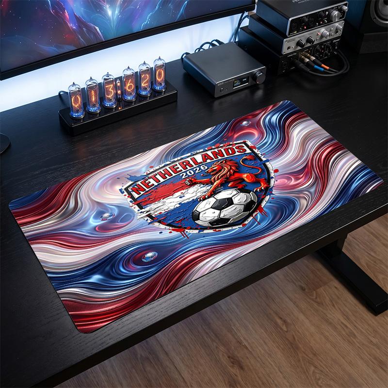 Netherlands Football Crest Mouse Pad, Extended Non Slip Rubber Desk Mat for Gaming Office Laptop Fan Gift