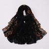 Muslim Embroidered Lace Hijab Heavy Chiffon Scarf Plain Shawl Soft Turban Head Wraps Headband Foulard Tudung Bawal
