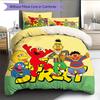 Sesame Street Pattern Bedding Quilt Set  Home Decoration  Gift (1 * Duvet Cover + 2 * Pillowcase  Without Core)