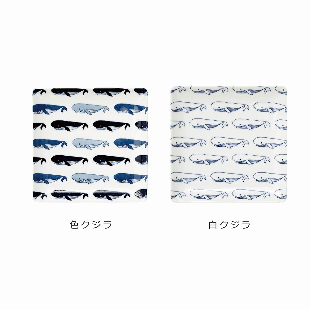 natural69 Set cocomarine x Janke Square 2 Designs Colored Whale White Whale Natural 69 Hasami Ware Cocomarine x Janke Square Microwave and Dishwasher