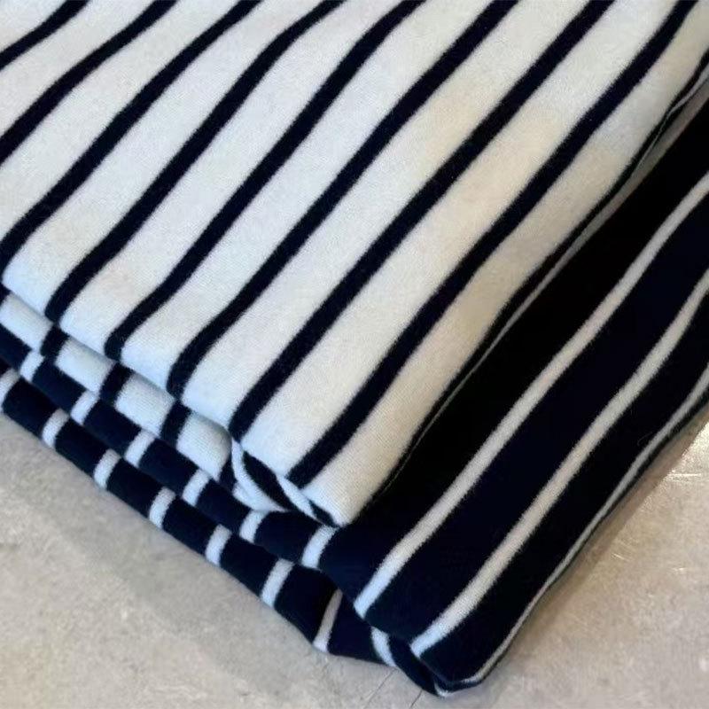 2026 Spring Striped Long Sleeve Round Neck T-Shirt S