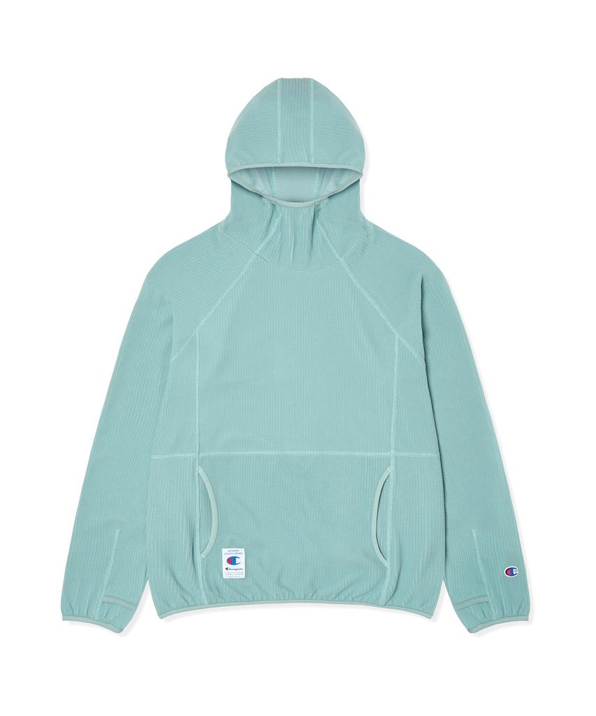 CHAMPION Waffle Fleece High-Neck Hoodie Green