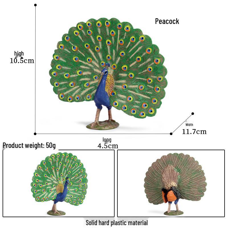 Wild Safari Animal Figurines: Giraffe, Elephant, Rhinoceros, Brown Bear, Tiger, Lion, Leopard, Hippopotamus - Solid Cognitive Toys