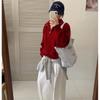Women's Korean Style Stand Collar Double Zipper Knit Cardigan