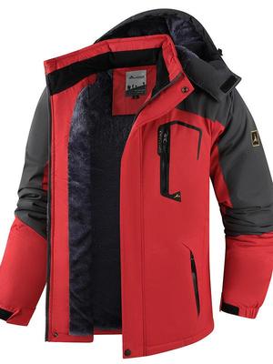 Grenzüberschreitende winddichte Winter-Windbreaker-Jacke mit Fleecefutter in Übergröße für Outdoor, Skifahren und Angeln
