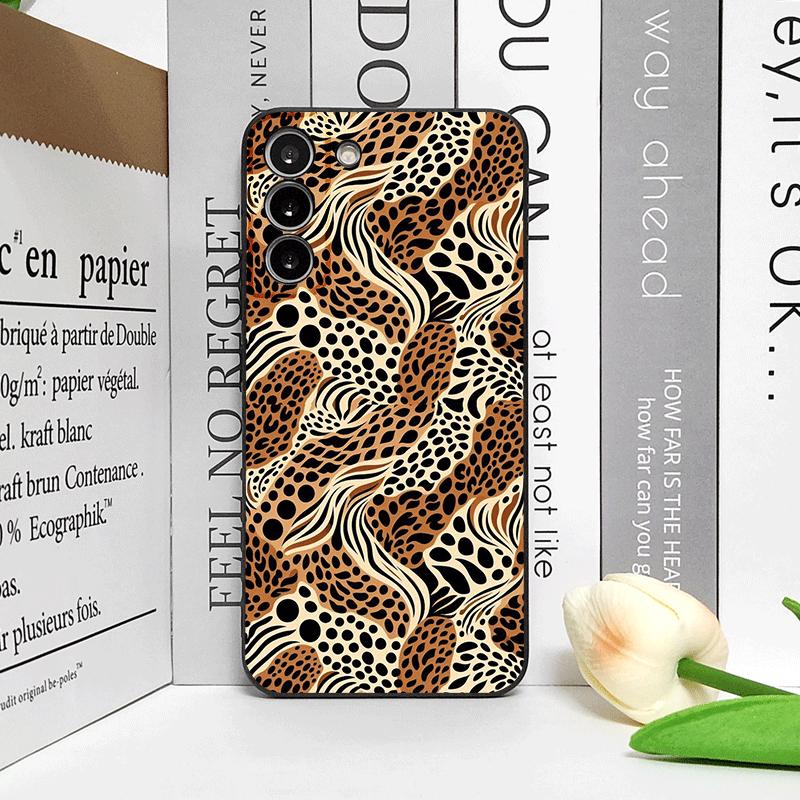 Vintage Art Palm Leaf Zebra Leopard Print Phone Case for Samsung Galaxy S26 S25 S24+ S23 Ultra S22 Plus S21 FE S20 5G Soft Cover