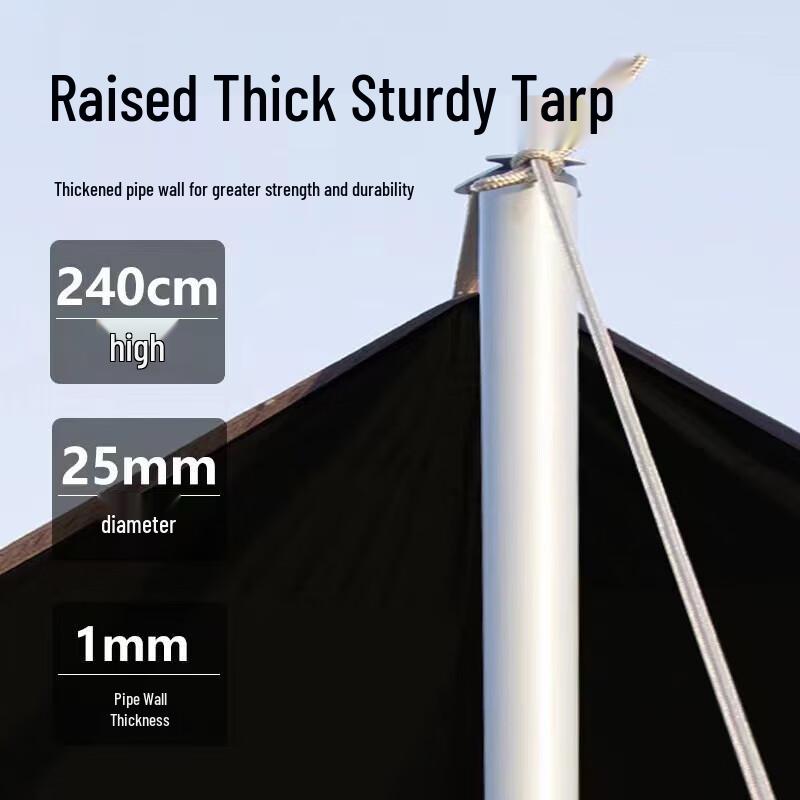 Outdoor Camping Sunshade & Rainproof Tarp with Silver Coating