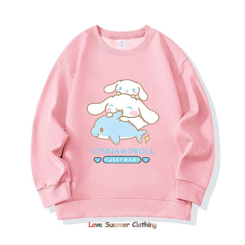 Girls Crewneck Sweatshirt My Melody Sario Cute Hoodie Clothes Kawaii Girls Kuromi Sweatshirt Spring Autumn Sweatshirt Child Tops