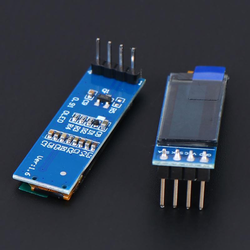 0.91 Inch I2C Iic Oled Lcd Display Module 128X32 Blue/White Color Ssd1306 Driver Ic Dc 3.3V 5V Diy Module