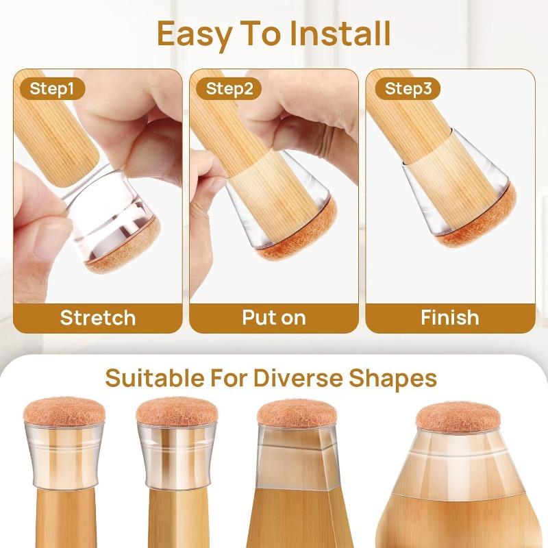 1/32PCS Silicone Chair Leg Cover Floor Protectors Felt Pad Furniture Leg Sliders Caps Reduce Noise Non Slip Table Chair Legs Cap