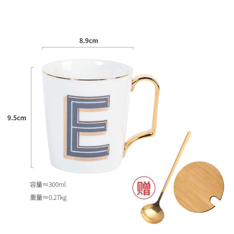 1 Stück Europäische Goldbuchstaben Keramiktasse Liebhaber Frühstück Kaffeetasse Milchtee A-Z Buchstabe Männer Frauen Kreativer Becher