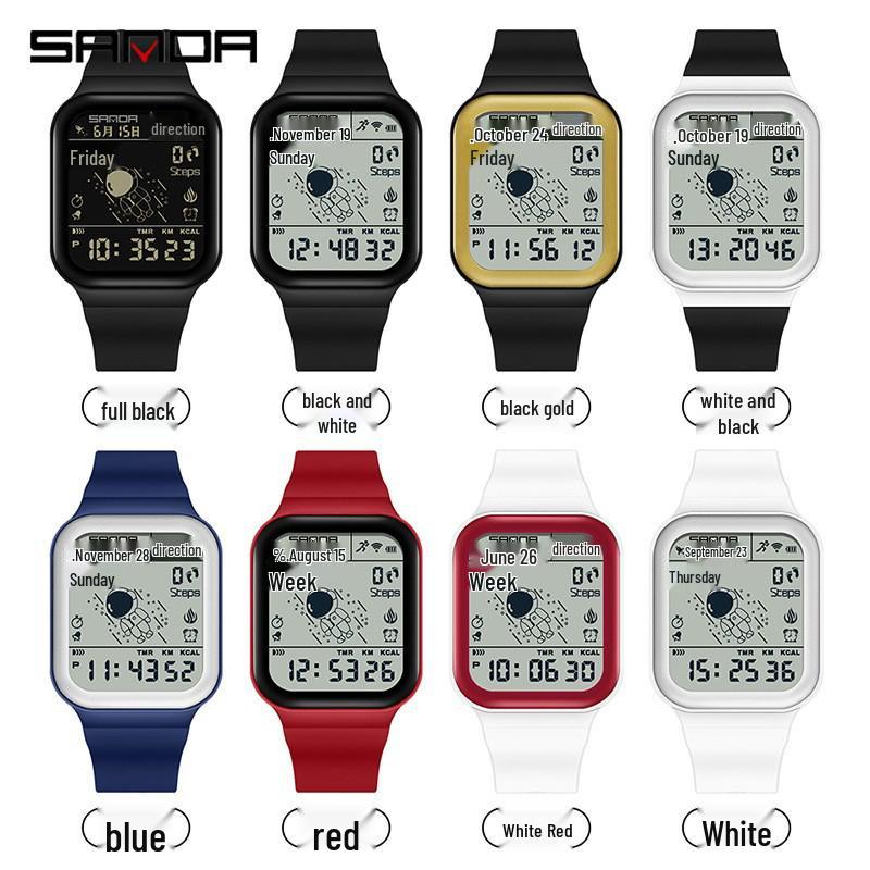 Sanda Astronaut Student Sports Watch: Luminous, Waterproof, Multifunctional with Pedometer & Calorie Tracker