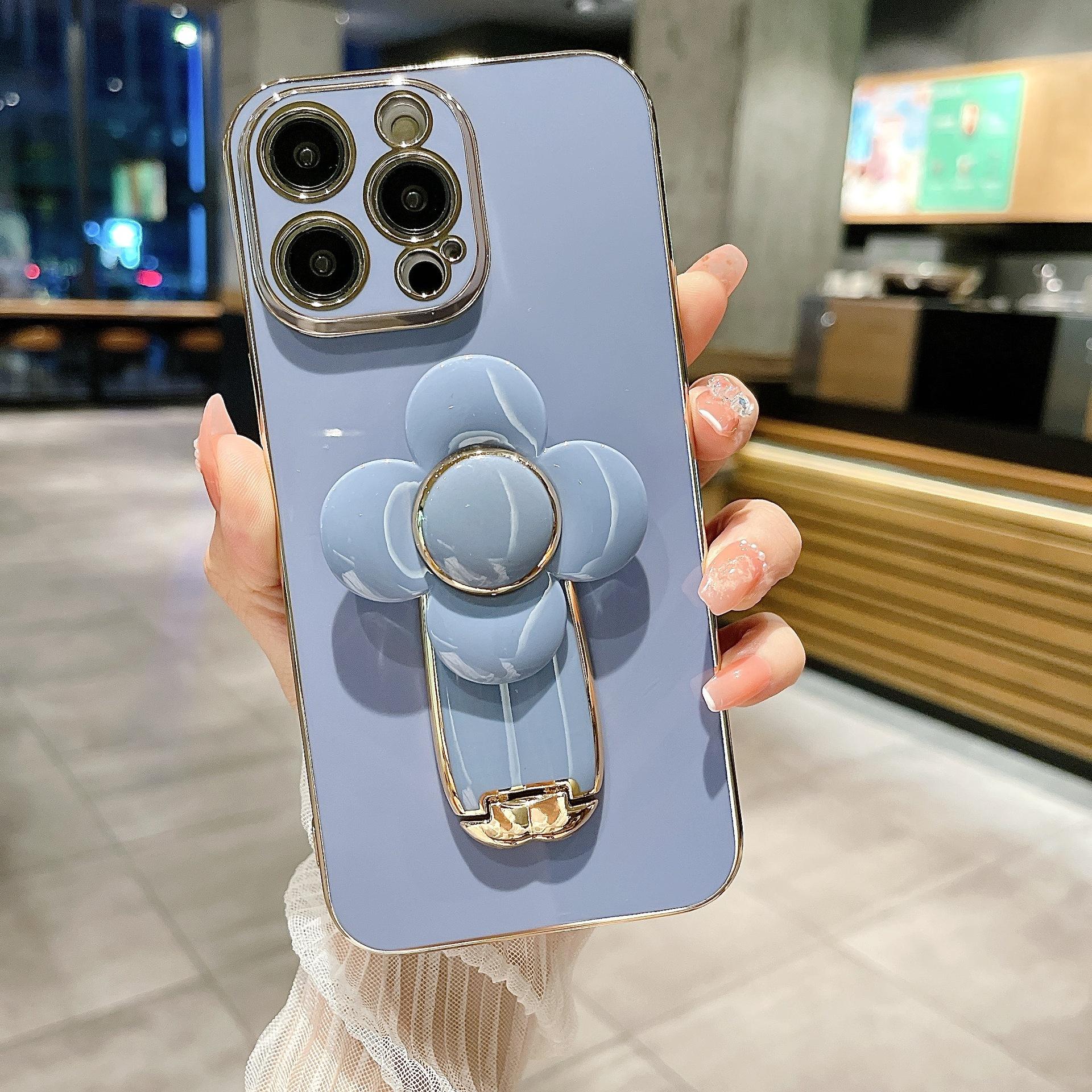 

Подходит для чехла для телефона IPhone16promax с подставкой-ветряной мельницей, Apple 15 Гальванизированный силикон 14 Креативный iPhoneSE 2020