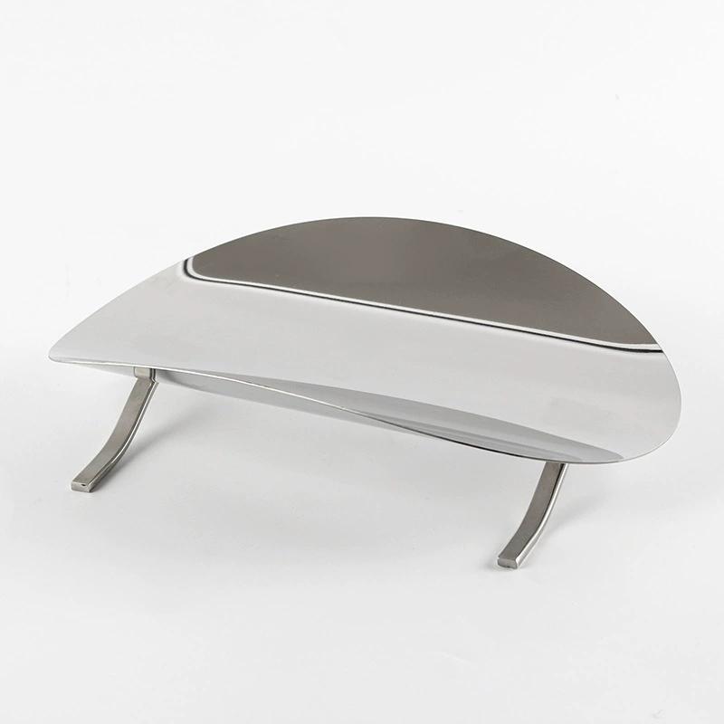 Curved Stainless Steel Tray, Metal Tray, Fruit Plate, Snacks, Cake Rack, Dessert Display Tray, Organizer, Kitchen Utensils