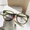 Vintage Big Frame Round Anti Blue Light Reading Glasses Fashion Men Women Computer Prescription Glasses Green Presbyopia Eyewear
