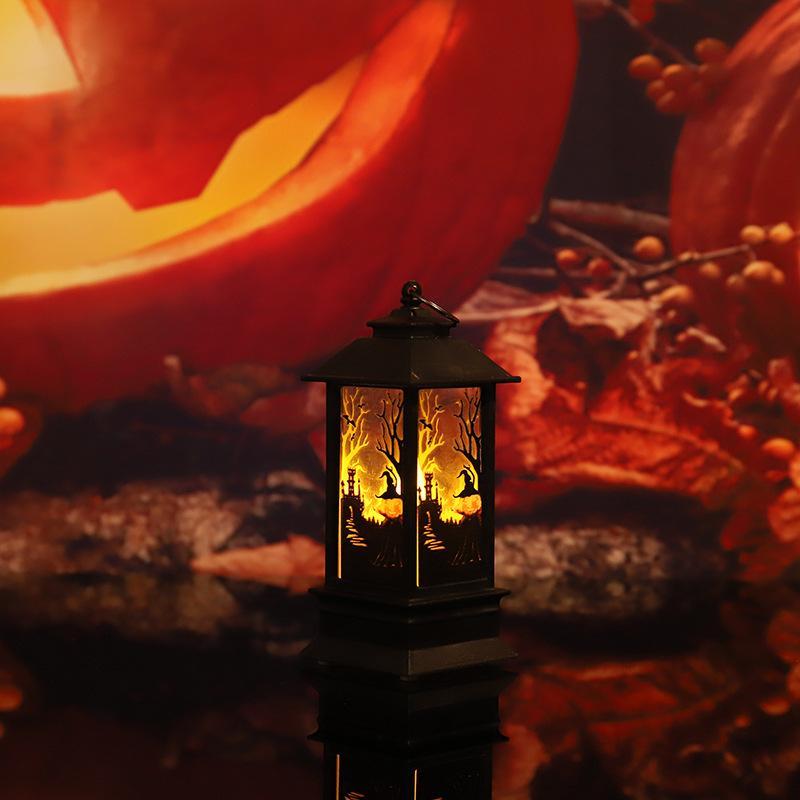 Halloween Wind Light Glowing Oil Lamp Holiday Decoration Atmosphere Props Party Pumpkin Lamp Scene Decor