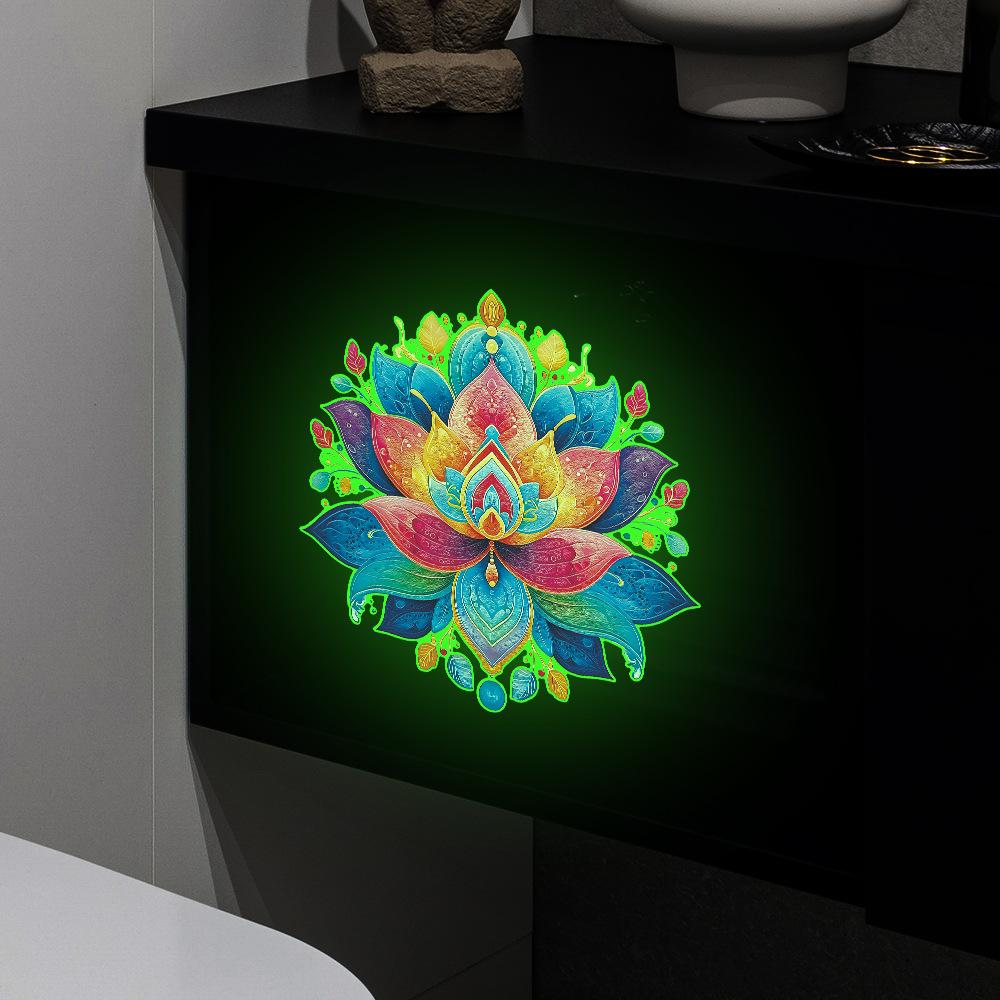 Personalized Colorful Lotus Living Room Entrance Home Wall Decoration Stickers