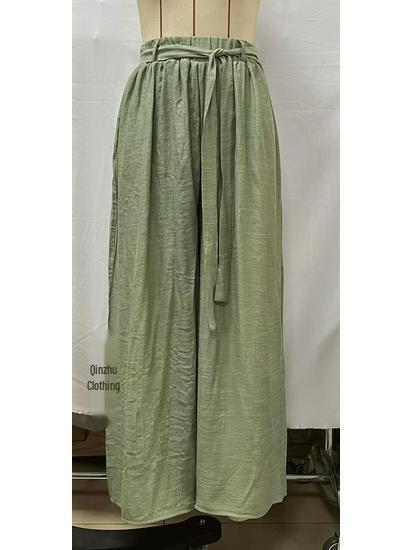 

Европейские и американские женские пляжные брюки с широкими штанинами для отпуска на море - однотонные, на кулиске, защита от солнца S