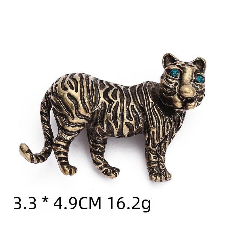 Retro Brošňa Tiger a Leopard - Kreatívny Zliatinový Odznak na Ozdobu Košele