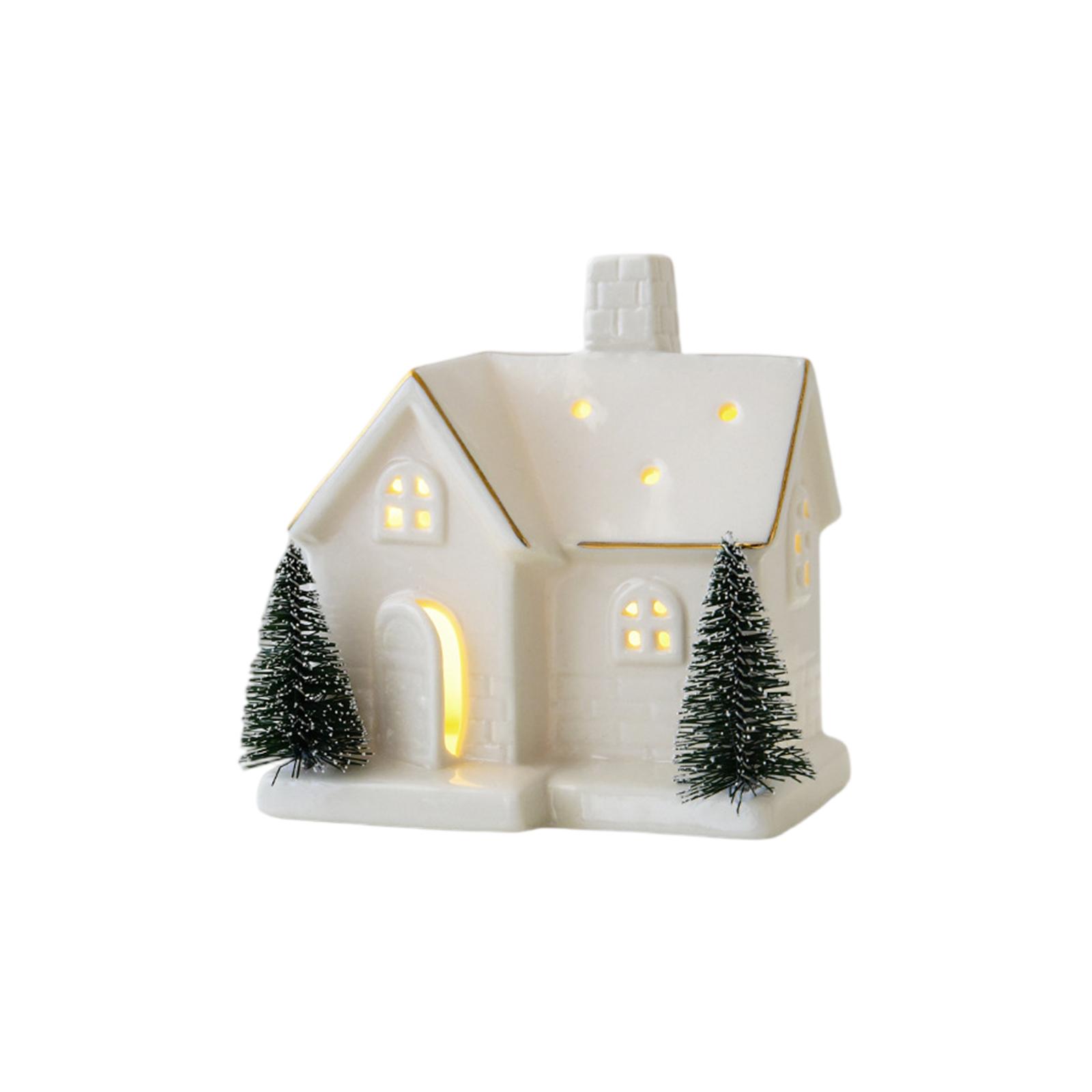 

Ceramic Christmas Village Houses, Glowing Lighted Holiday Decorations For Indoor Tabletop, Christmas Home Decor One Size