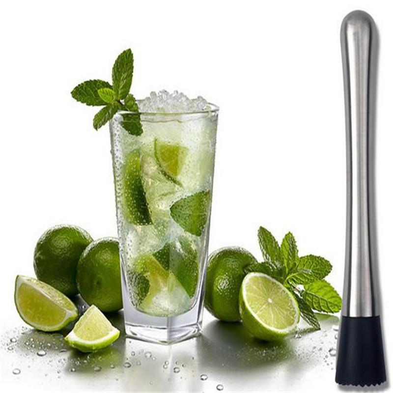 8 Long-cut Stainless Steel Cocktail Muddlers Mixer Barware Cocktail DIY Drink Fruit Muddler Crushed Ice Barware Bar Tool