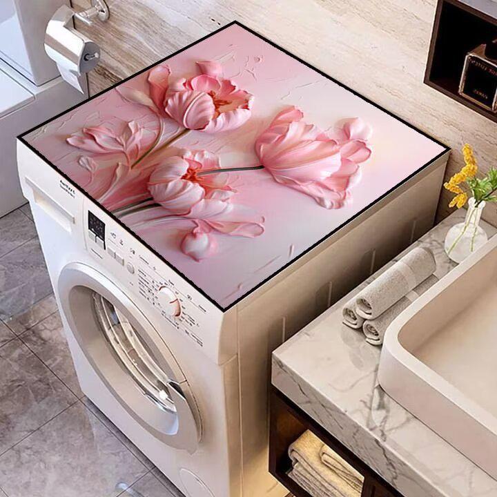 Dustproof 3D Flower Diatom Mud Waterproof & Absorbent Anti-Slip Mat for Washing Machine or Bedside Table