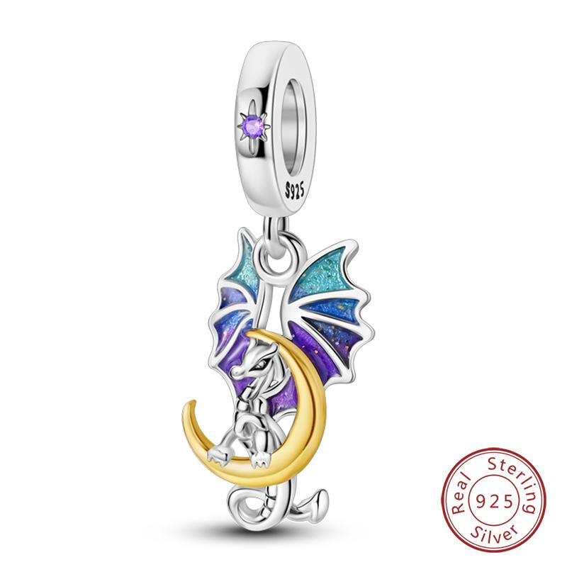 Original Copper Charm Beads Cute Fire Dragon Fantasy Flying Dragon Pendant For Diy Bracelet Bangle Fine Jewelry