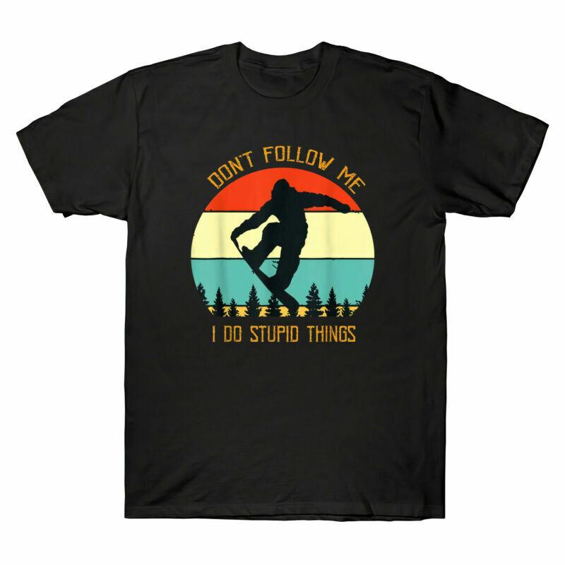Unisexs Black Me Stupid Do I Snowboarding Tshirt Follow Retro Dont Vintage Things S