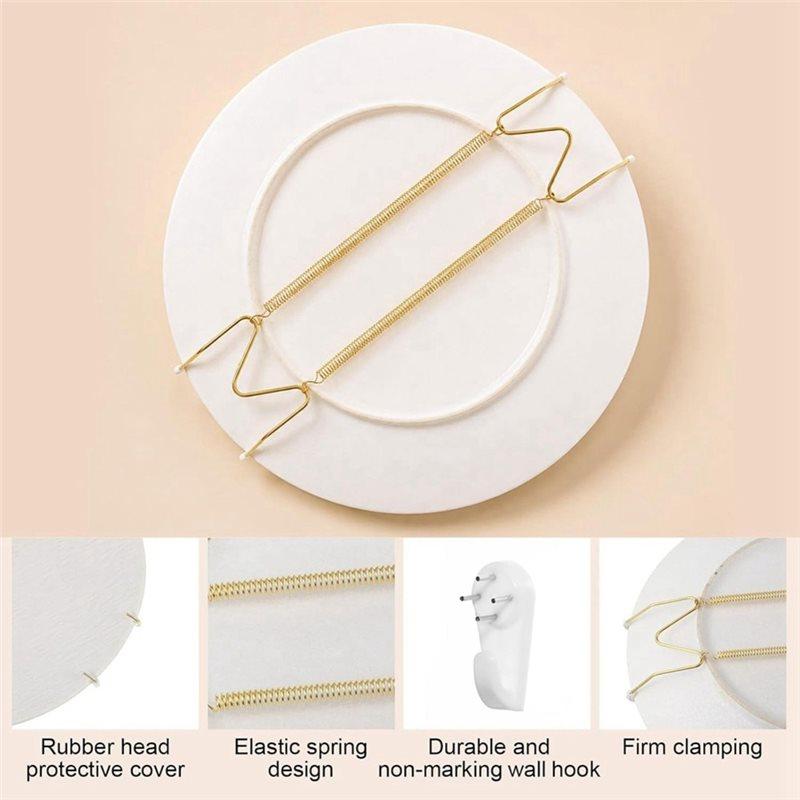 J1UL1N 20 Pcs Plate Hangers 4-12 Inch W/ Nails & Rubber Protectors