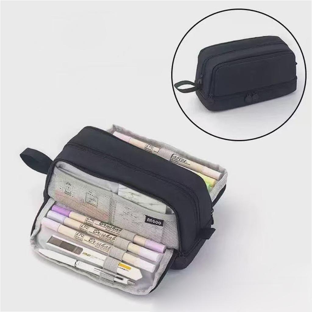 High-value Japanese Style Large-capacity Pencil Case Korean Version Junior High School Student Canvas Stationery Bag Boys And Girls Cute Pencil Case