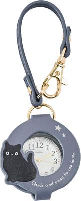 Taschenuhr Feldarbeit Analog Lupe Inklusive 2-fache Vergrößerung mit Armband Tasche Anhänger Armbanduhr Anipe Kuroneko Marineblau [Feldarbeit] Damen MKK3017-5