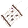 3 Pcs Parakeet Toy Wooden Block Cotton Rope Climbing Net with Molar Stone Strings Swing Toy for