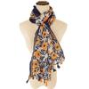 Stort Boho skjerf for kvinner Lett blomstertrykkskjerf Høst Vinter Mote Frynsede sjalomslag, 60 farger
