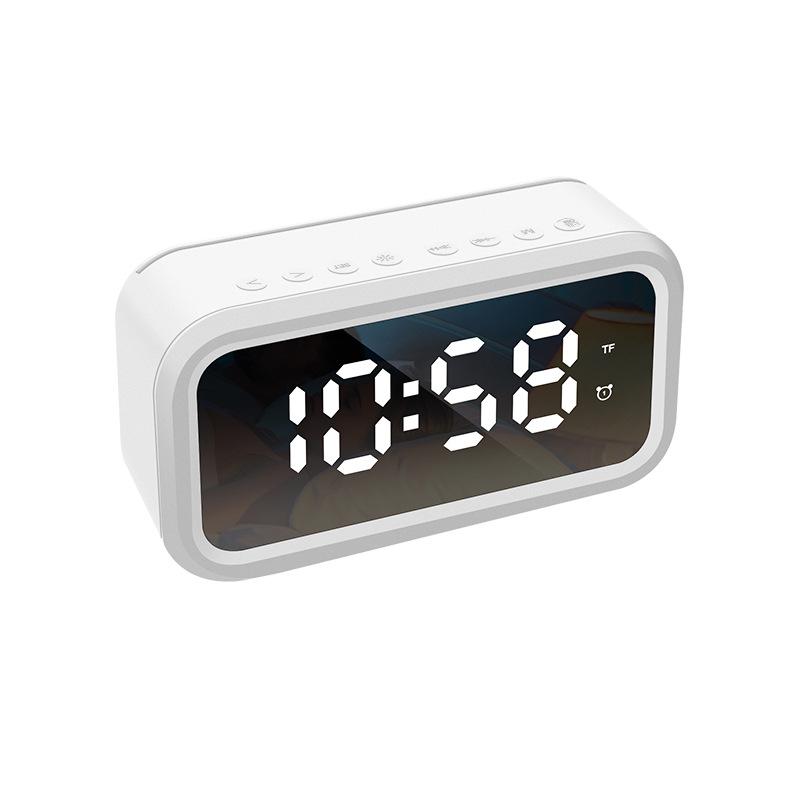 Charging Alarm Clock Bluetooth Speaker Radio Mirror Electronic Clock Two Sets of Alarm Clocks