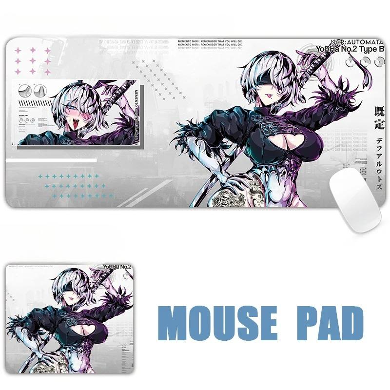 New Sexy Anime Girls Succubus Albedo Ahegao Leather Mouse Pad Table Mat Gaming XXL 90x45CM Mouse Pad Keyboard Carpet Desktop Mat