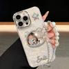 Bear Mirror Bracelet Is Suitable for Apple 16promax Mobile Phone Case 13 Flash Diamond Star Doll 15 High-end Sense 14 Women
