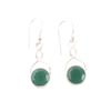 Faceted Green Onyx Stone 925 Sterling Silver Designer Earrings For Women 1.68" CE-15-19