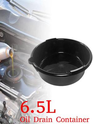 6.5L Oil Drain Container Car Oil Change Pan Receiving Basin Pan Anti Splash Leak Proof Oil Pan Auto Repair Basin for Workshop
