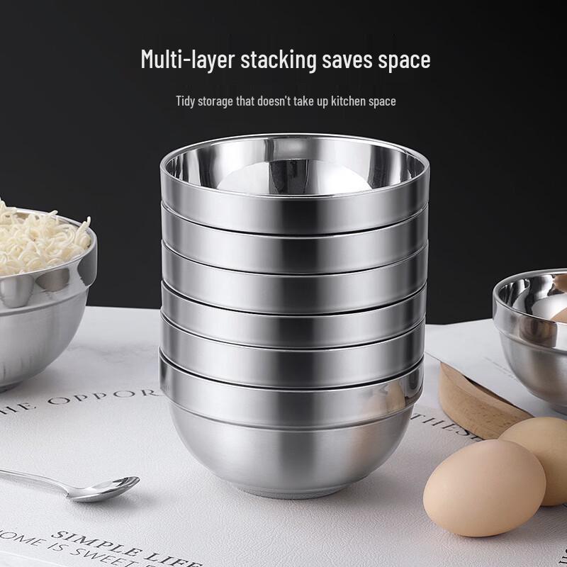 304 Stainless Steel Double-Layer Anti-Scald Bowl