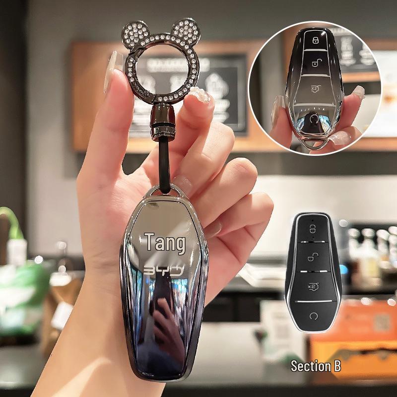 BYD Key Case for Han, Dolphin, Seagull, Mini, Yuan, Tang, Song Pro, and Qin Plus.
