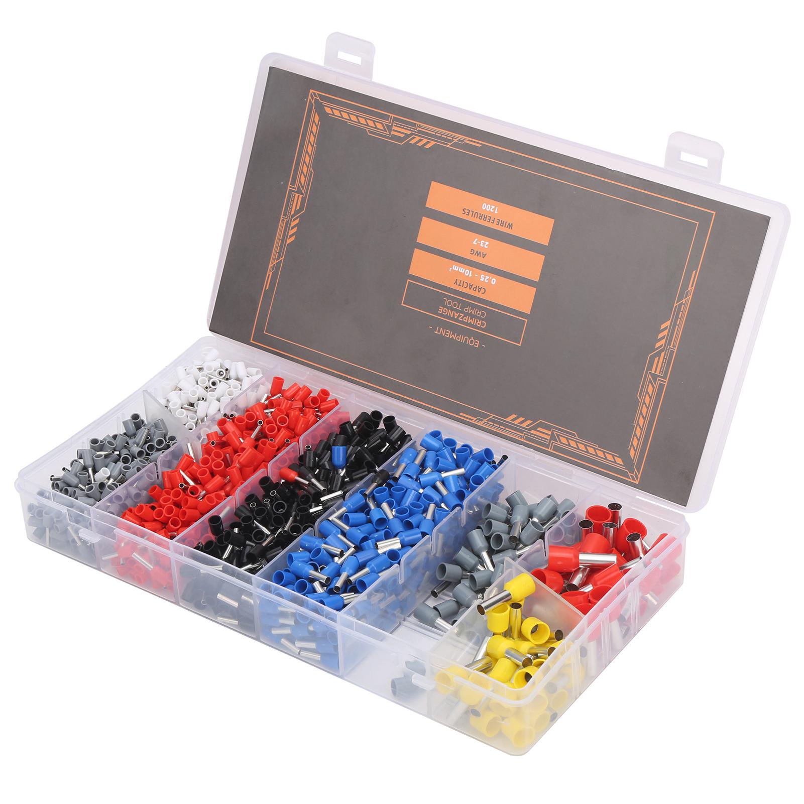 

1200Pcs Wire Ferrules Crimping Cold Pressed Terminal Electrical Industrial Accessories