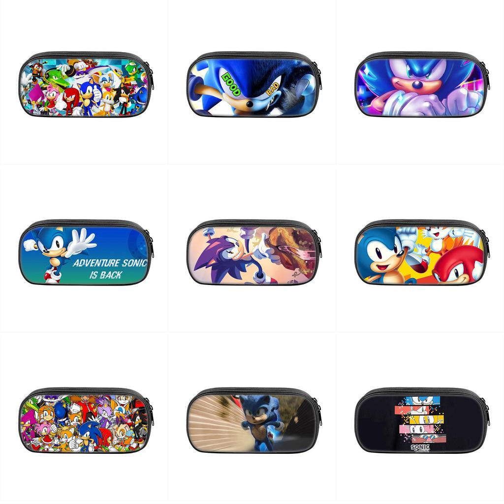 Sonic Cartoon Character Printed Student Single Layer Stationery Storage Bag For School And Gift