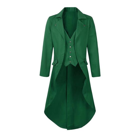Slim-Fit Tuxedo Jacket Lapel Long-Sleeved Retro Dress Jacket Medieval Style Suit Jacket Festive Parties Wear