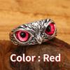 Fashion Vintage Cute Blue Eyes Owl Ring For Men Women Open Rings Silver Color Engagement Wedding Couple Ring Jewelry Gifts