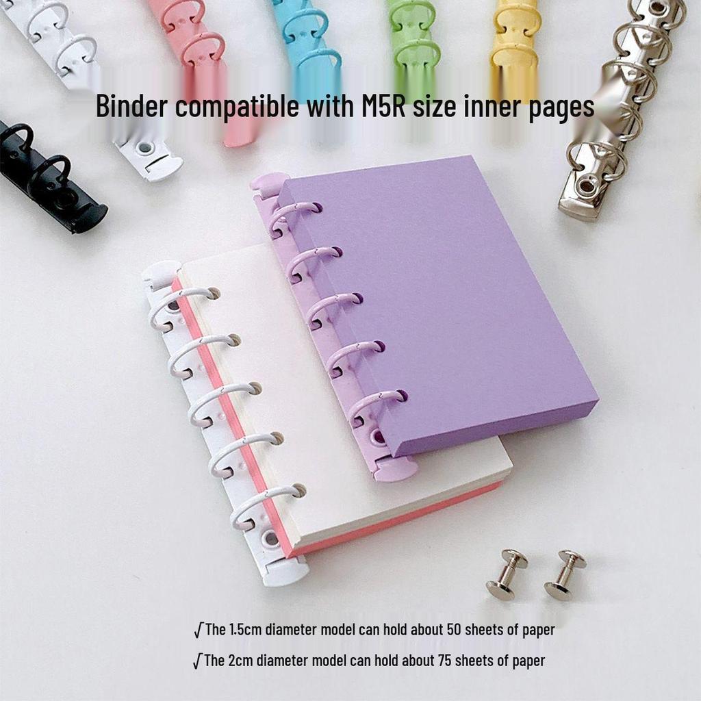 Argolas Metálicas para Fichário Feitas à Mão de 1.5cm para Planejador - Estilo Xiaohongshu, Caderno com Fechos Coloridos